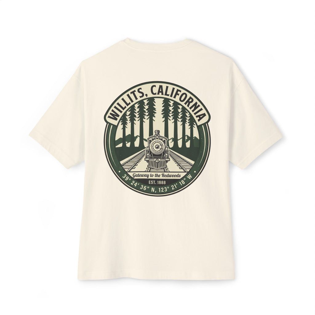 Willits, California Train Tee — Vintage Locomotive Forest Graphic Shirt