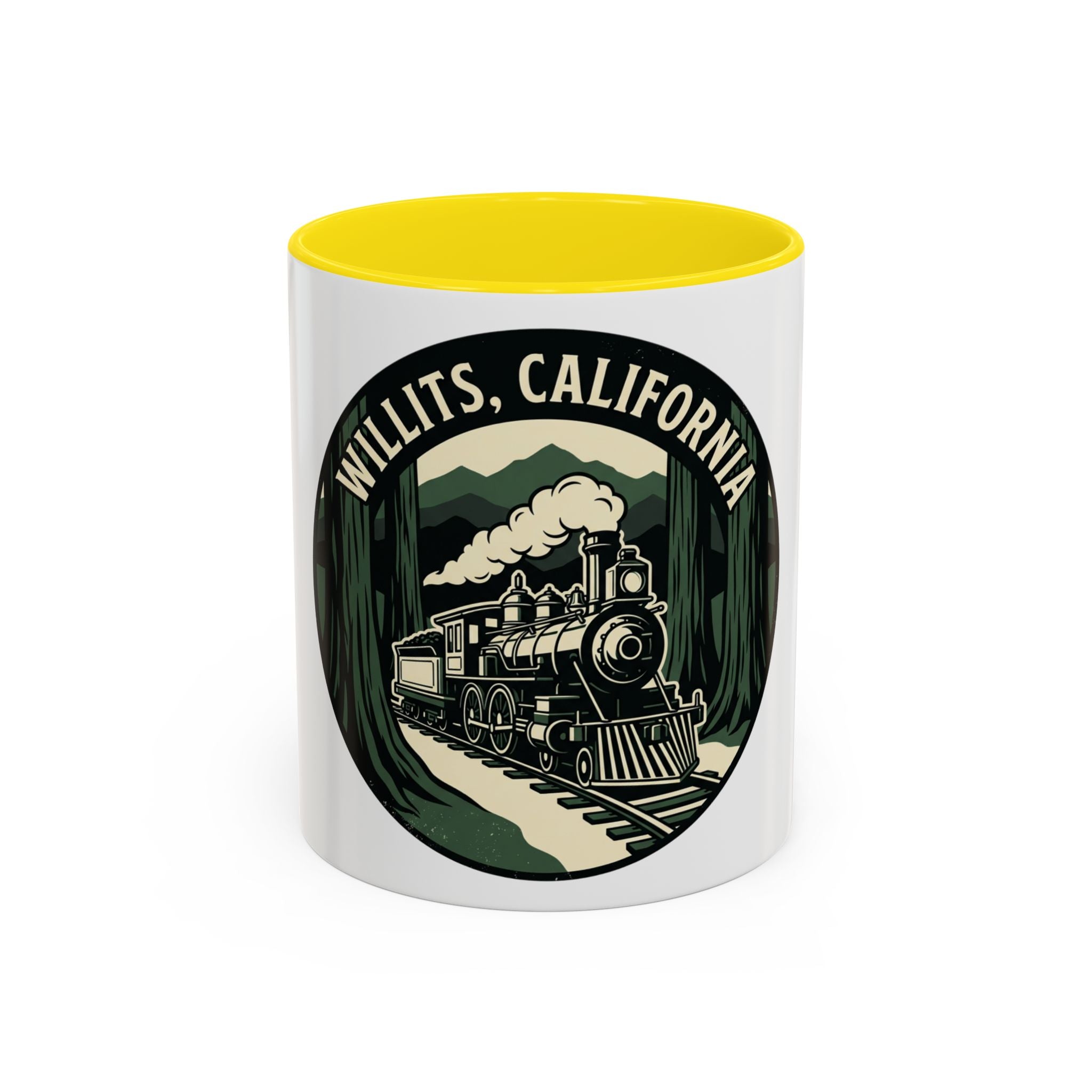 Willits, California Train Retro Accent Coffee Mug (11oz, 15oz)