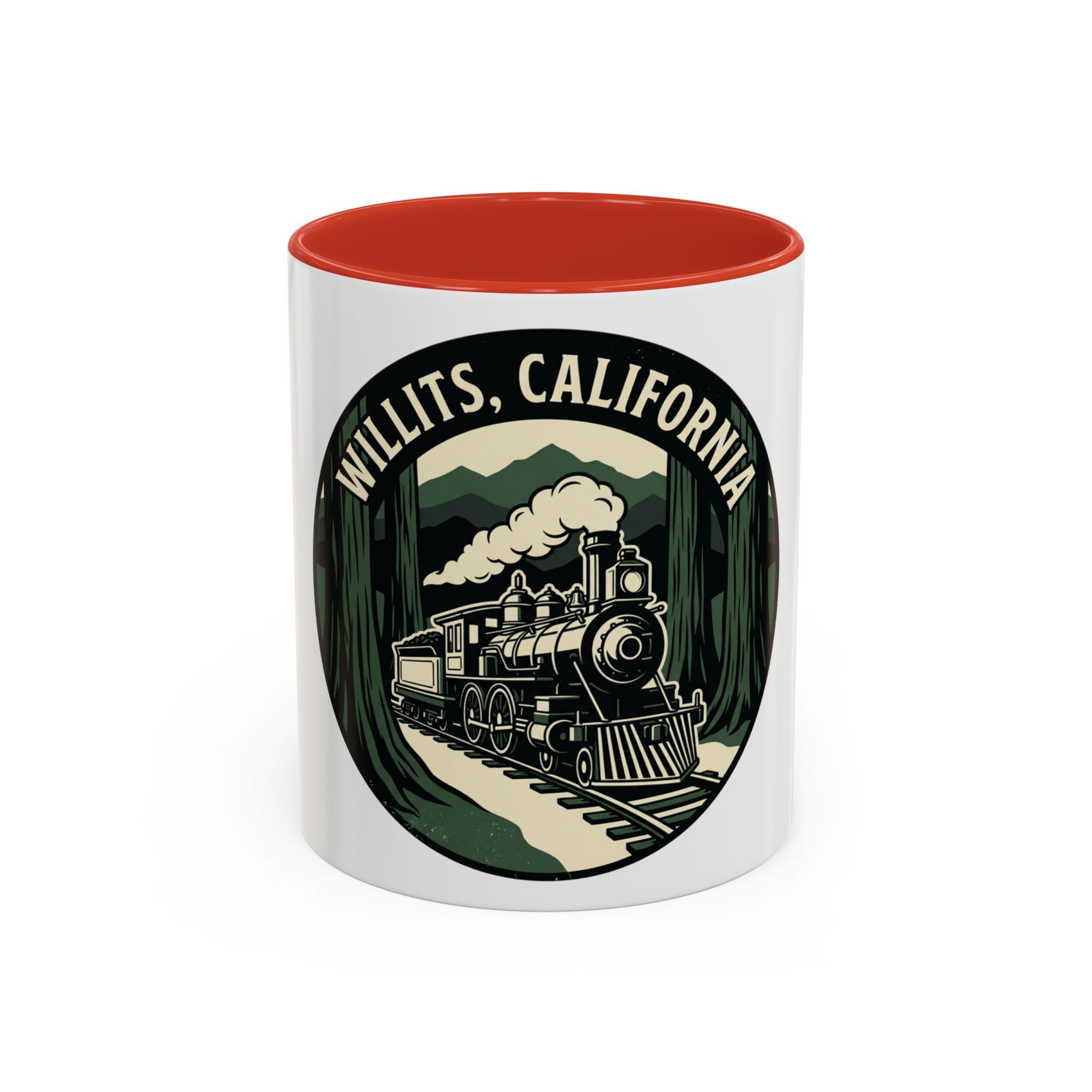 Willits, California Train Retro Accent Coffee Mug (11oz, 15oz)