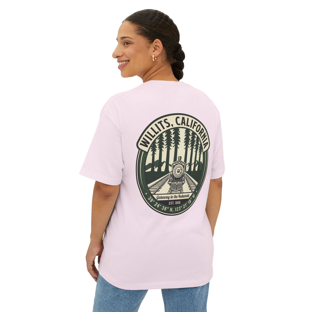 Willits, California Train Tee — Vintage Locomotive Forest Graphic Shirt