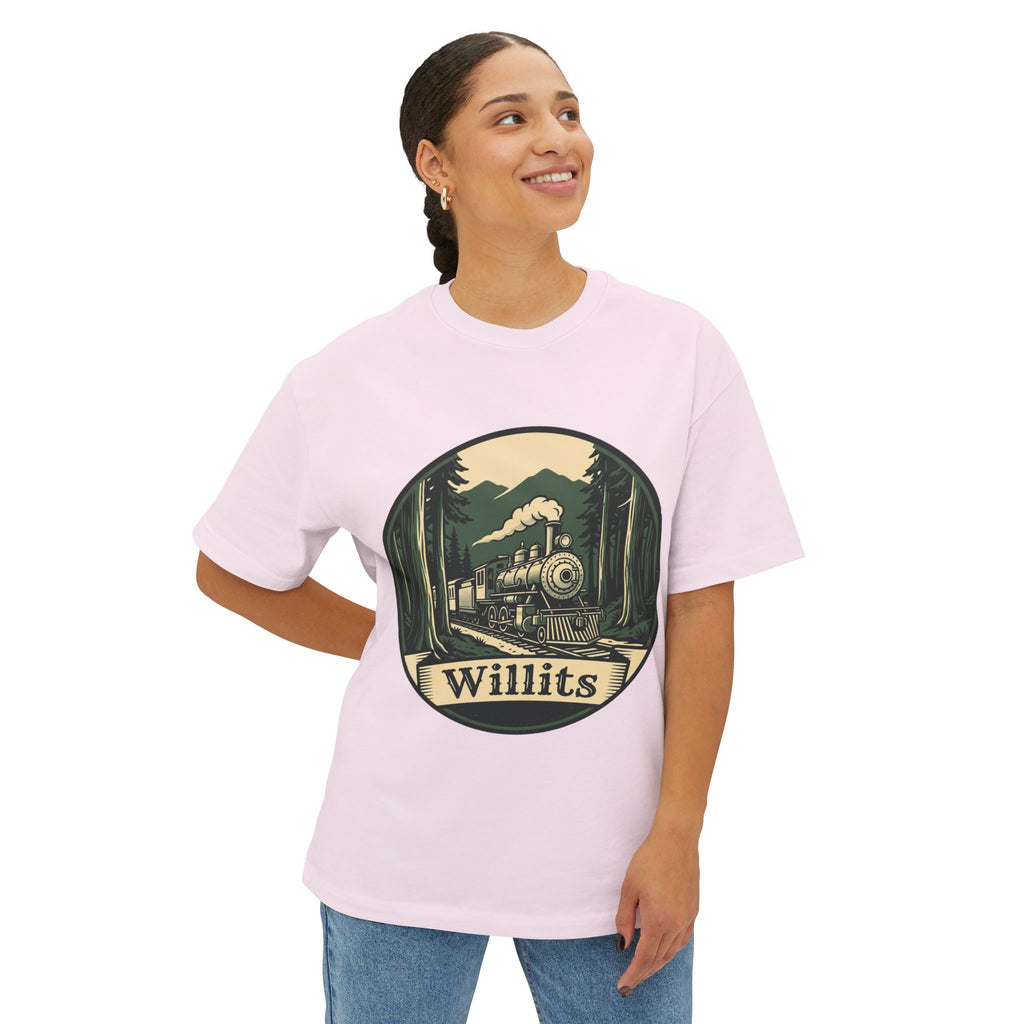 Willits, California Train Tee — Vintage Locomotive Forest Graphic Shirt