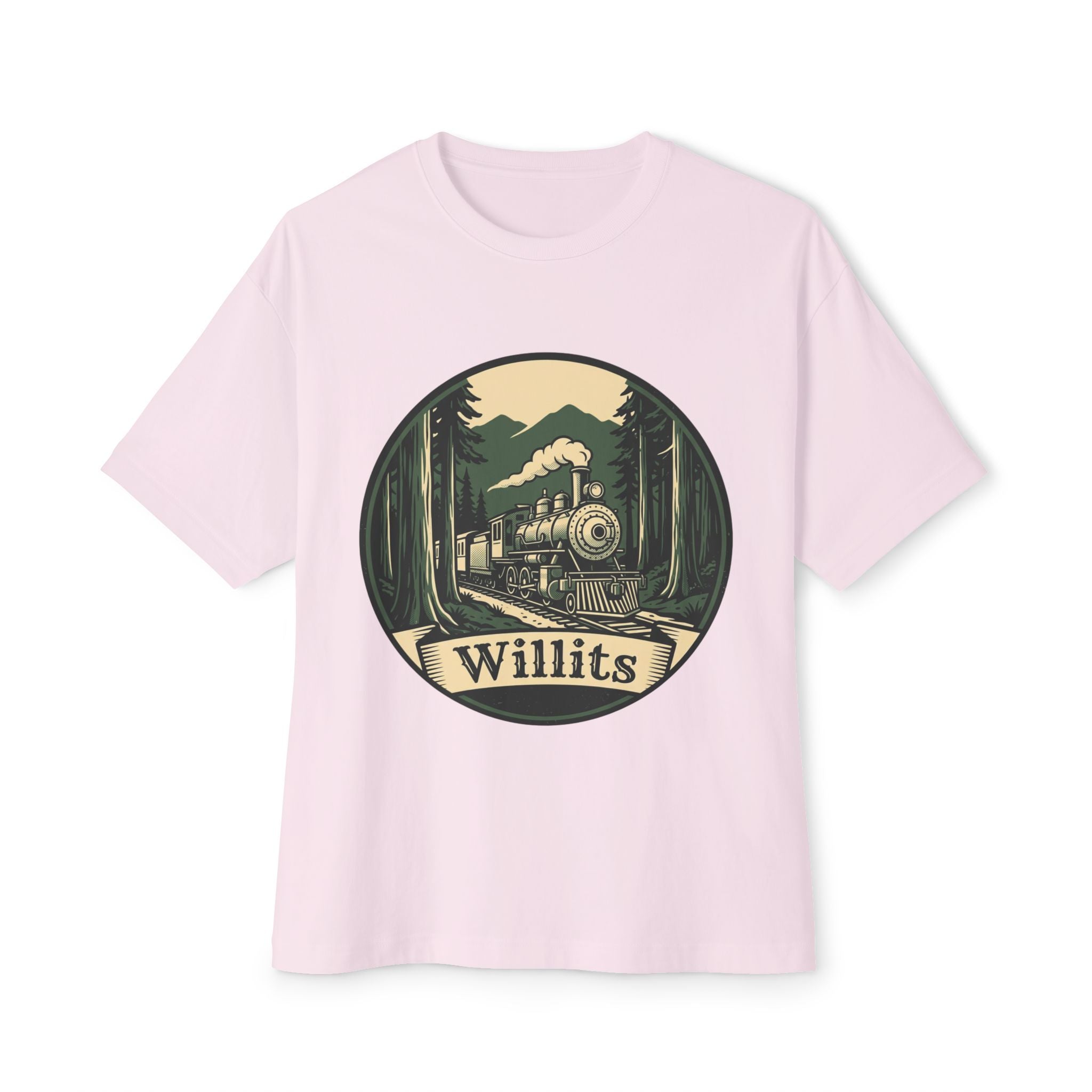 Willits, California Train Tee — Vintage Locomotive Forest Graphic Shirt