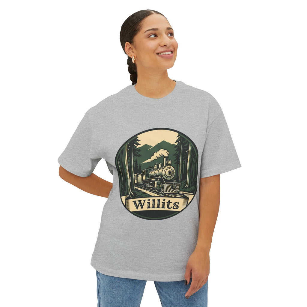 Willits, California Train Tee — Vintage Locomotive Forest Graphic Shirt