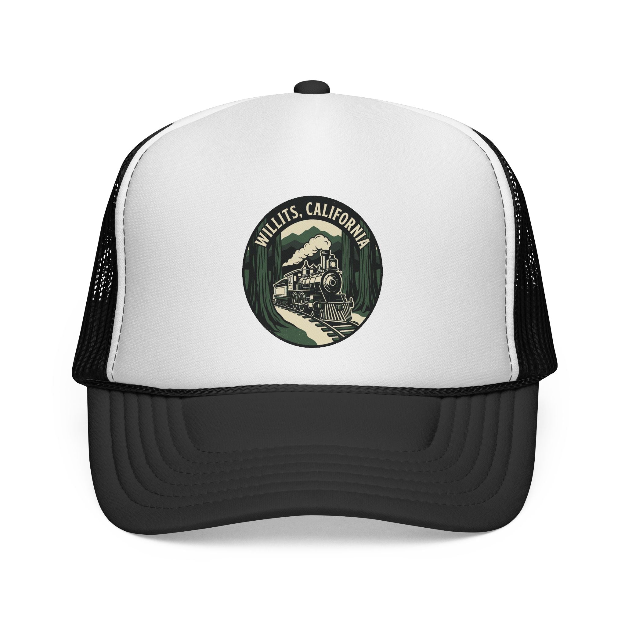 Willits, California Vintage Train Trucker Cap