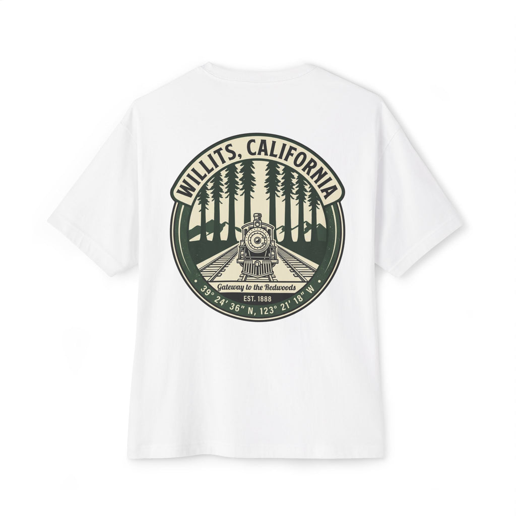 Willits, California Train Tee — Vintage Locomotive Forest Graphic Shirt