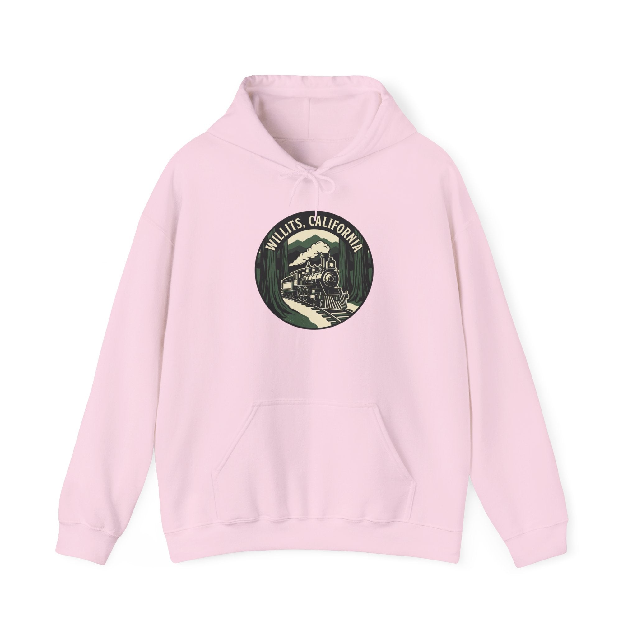 Vintage Train Hoodie – ‘Railroad Express’ Retro Locomotive Graphic