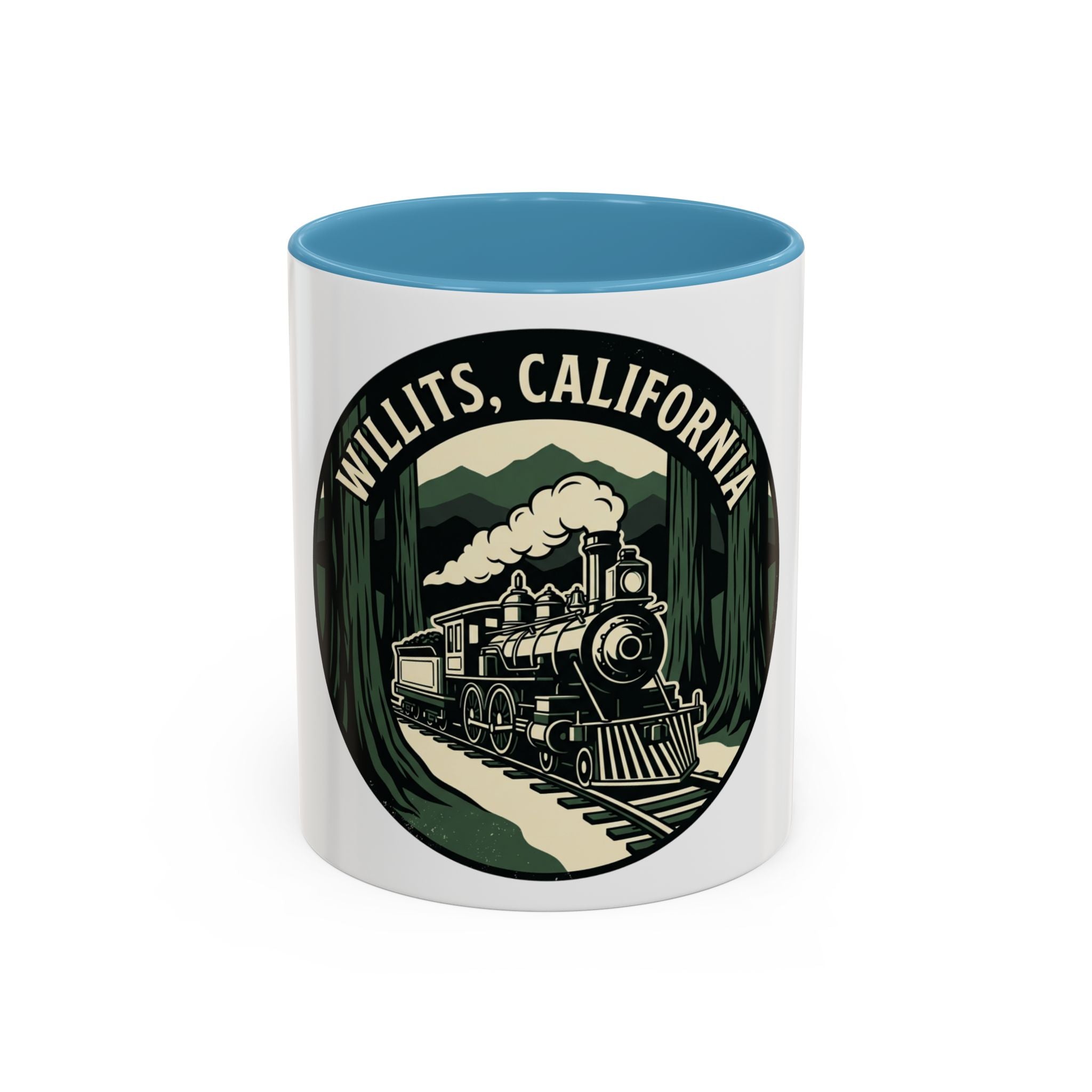 Willits, California Train Retro Accent Coffee Mug (11oz, 15oz)