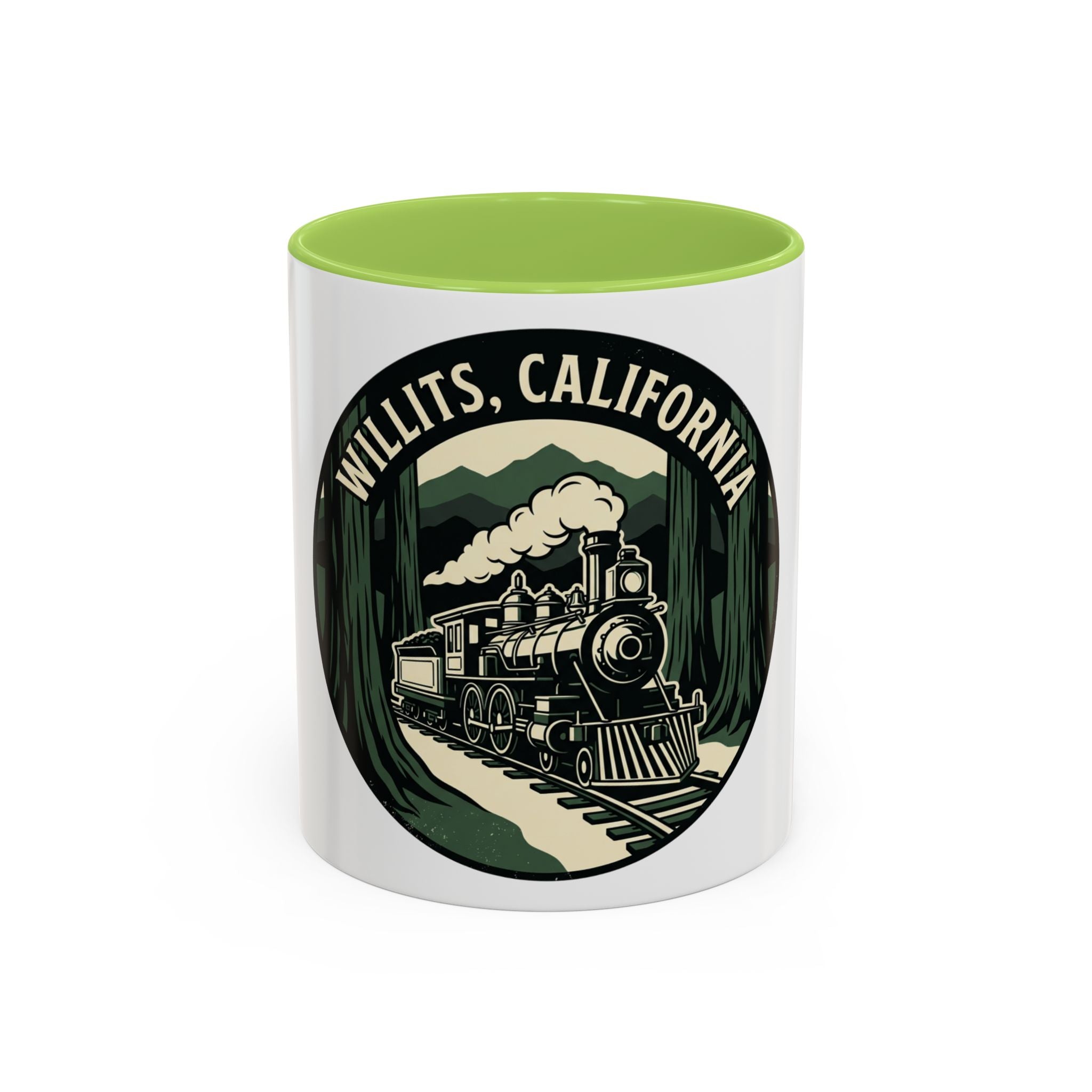 Willits, California Train Retro Accent Coffee Mug (11oz, 15oz)