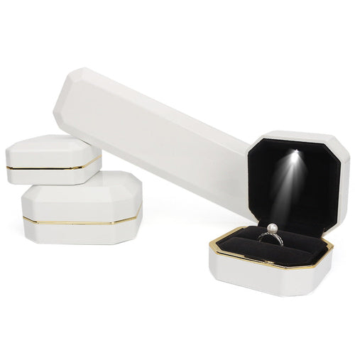 High end LED light jewelry box, illuminated proposal ring box, jewelry