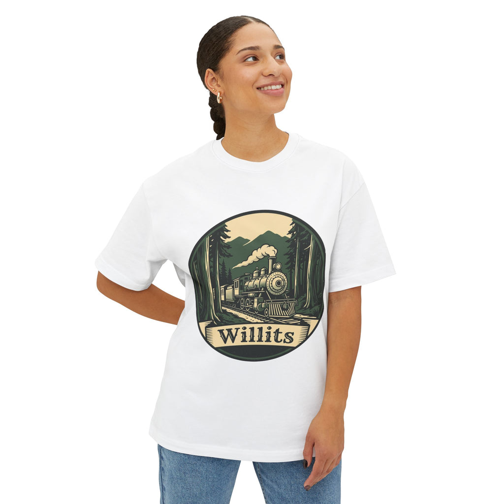 Willits, California Train Tee — Vintage Locomotive Forest Graphic Shirt