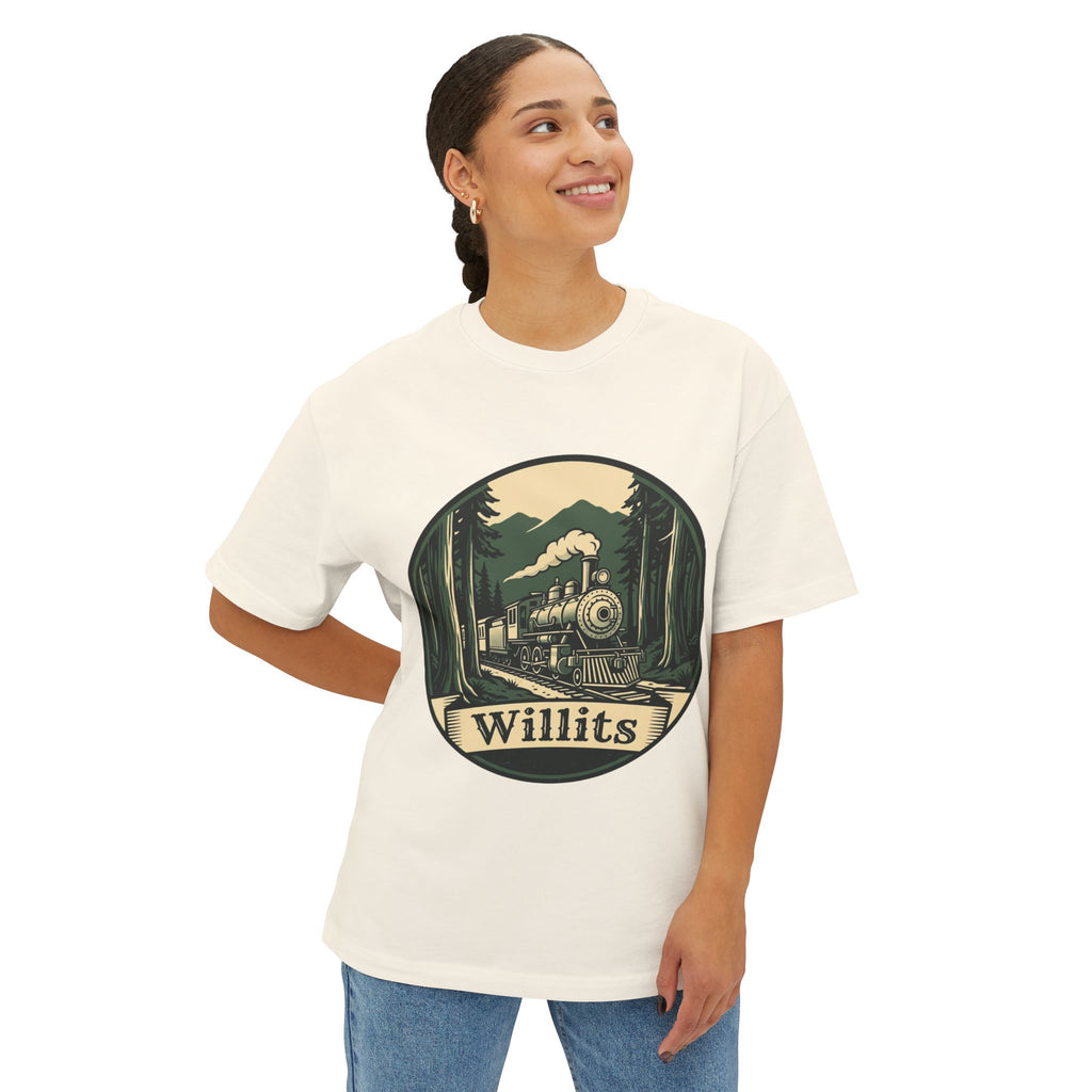 Willits, California Train Tee — Vintage Locomotive Forest Graphic Shirt