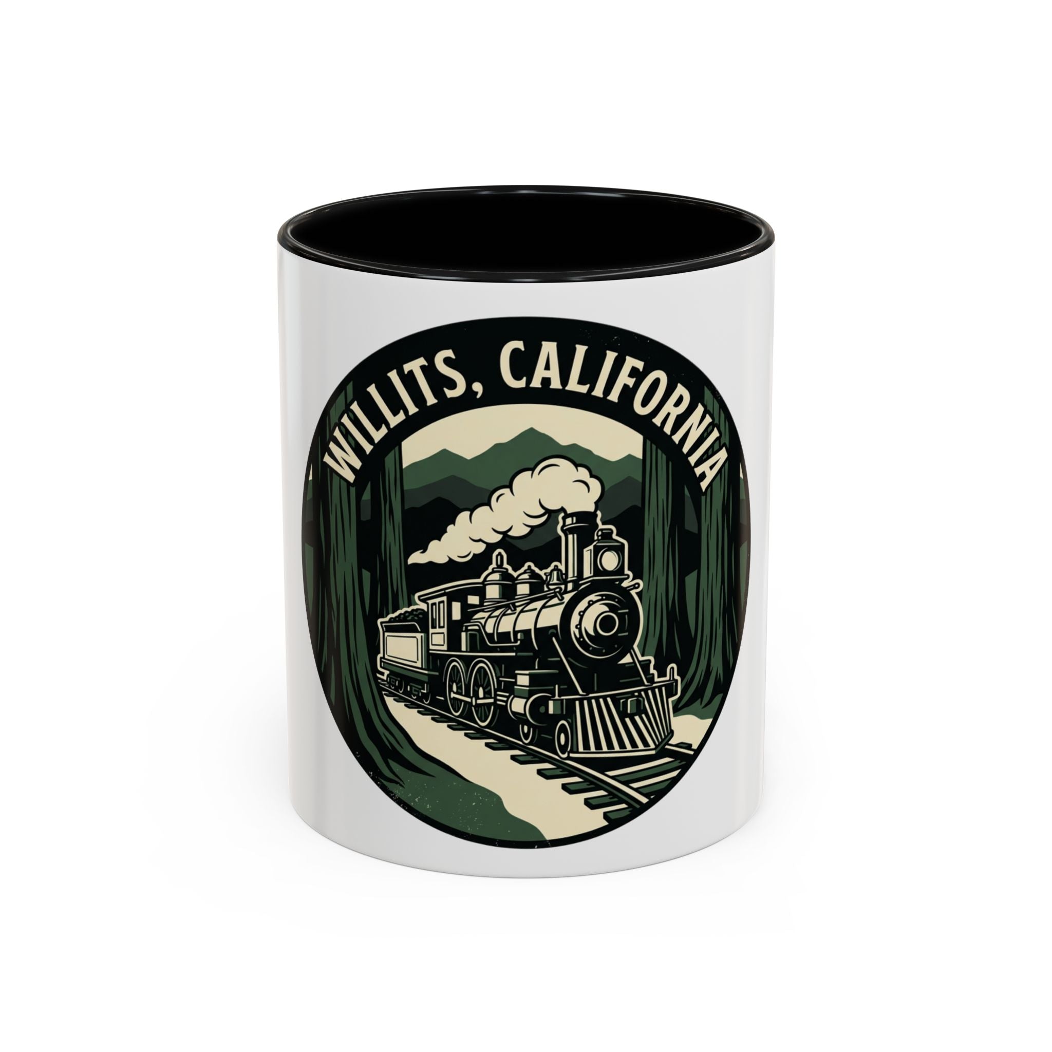 Willits, California Train Retro Accent Coffee Mug (11oz, 15oz)