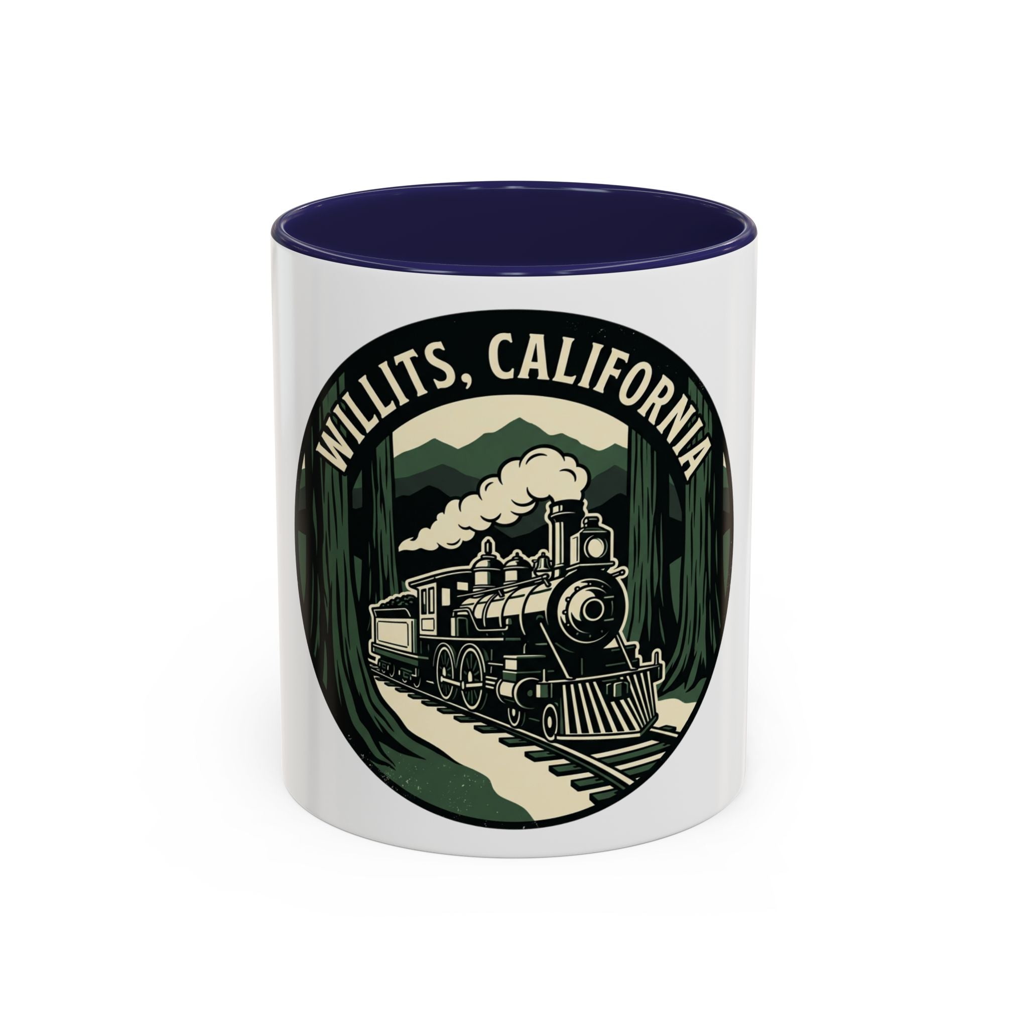 Willits, California Train Retro Accent Coffee Mug (11oz, 15oz)