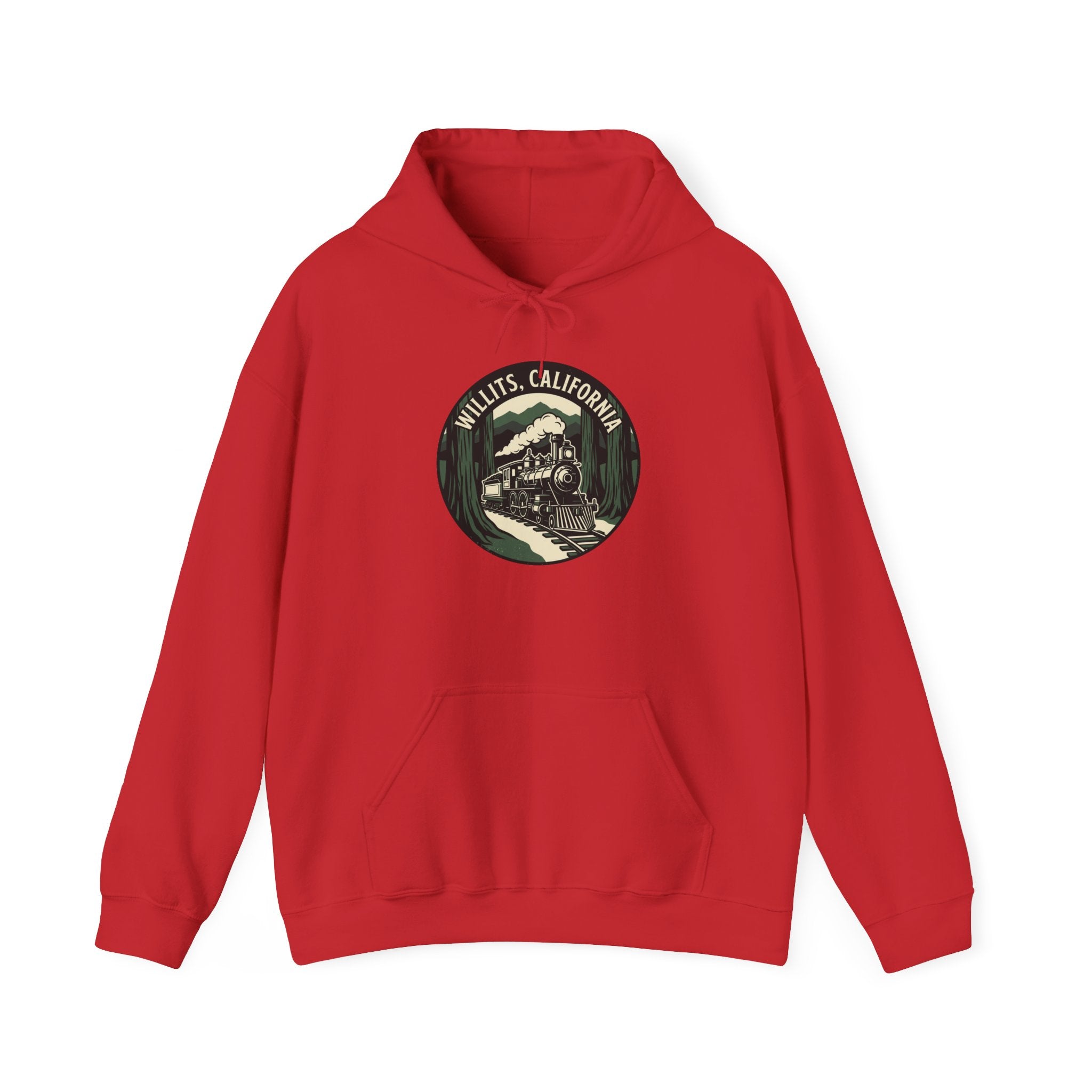 Vintage Train Hoodie – ‘Railroad Express’ Retro Locomotive Graphic