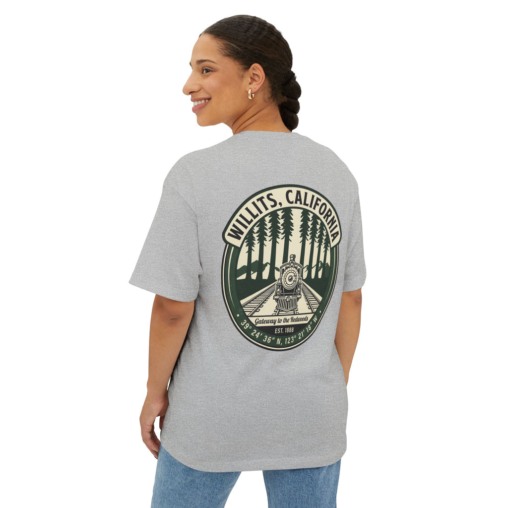 Willits, California Train Tee — Vintage Locomotive Forest Graphic Shirt